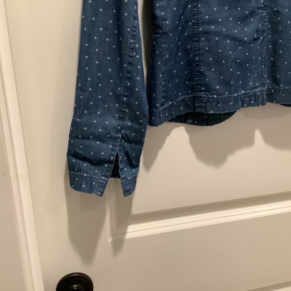 Caslon Chambray Jacket, blue, size small - Picture 5 of 6